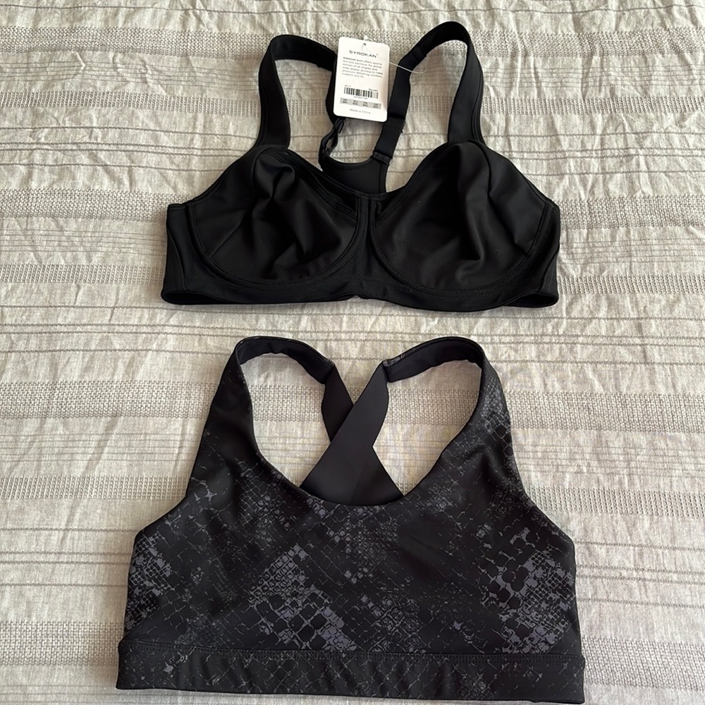 2 Women’s Sports Bras, size small and 36C